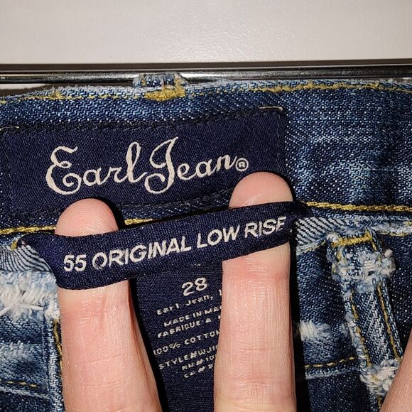 Earl jeans womens 55 original low rise distressed jeans size 28 size 6 grunge - Picture 10 of 14